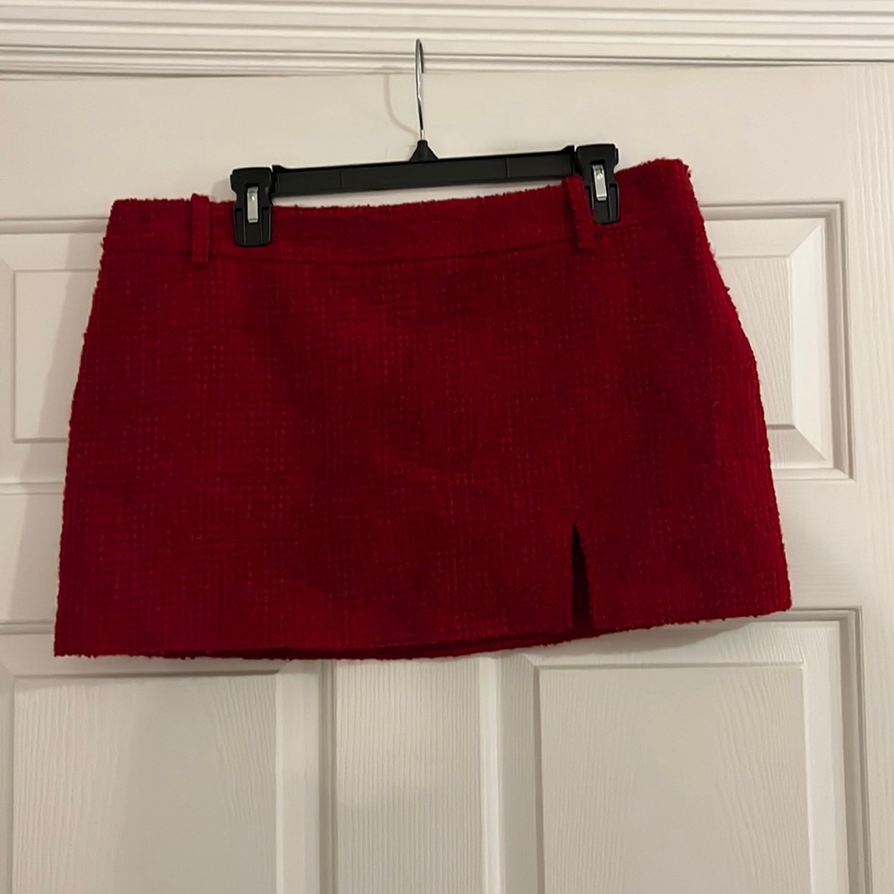Women’s Zara Red Tweed Skirt Size XL